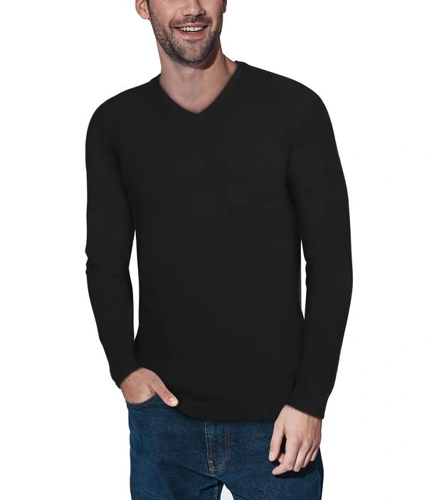XRAY Herre V-Hals Sweater Sort – Klassisk komfort møder moderne stil, perfekt til enhver lejlighed.